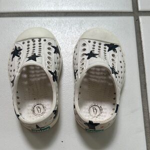 Native Kids White Shoes with Black Stars